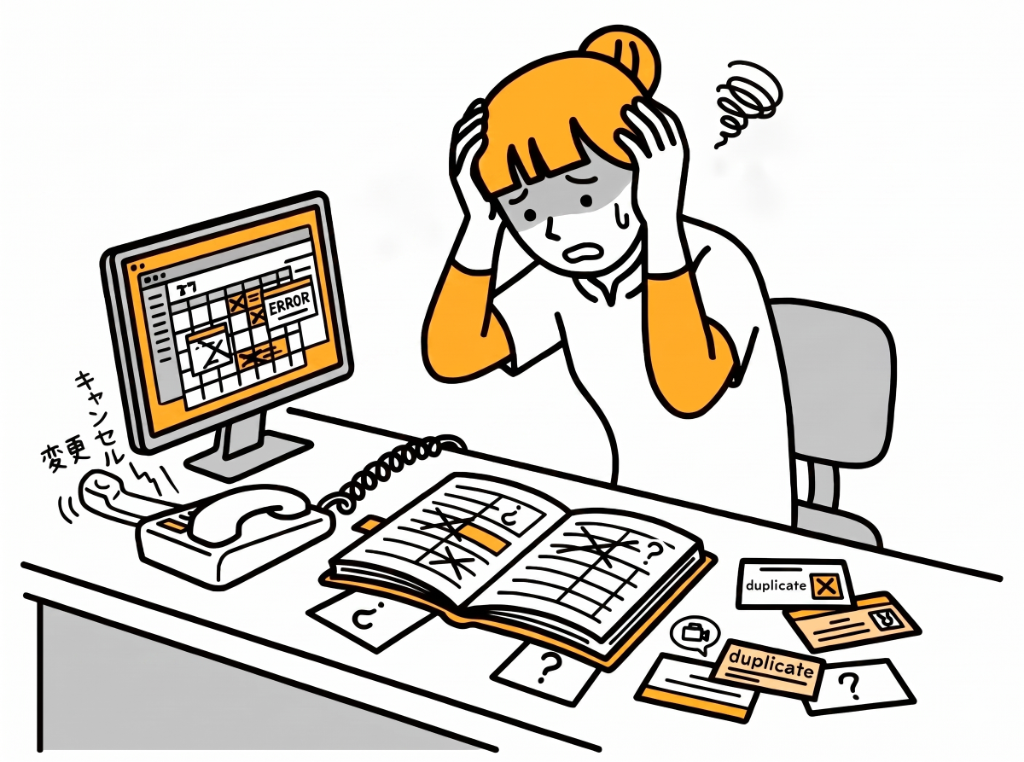 予約ミスで困るスタッフ